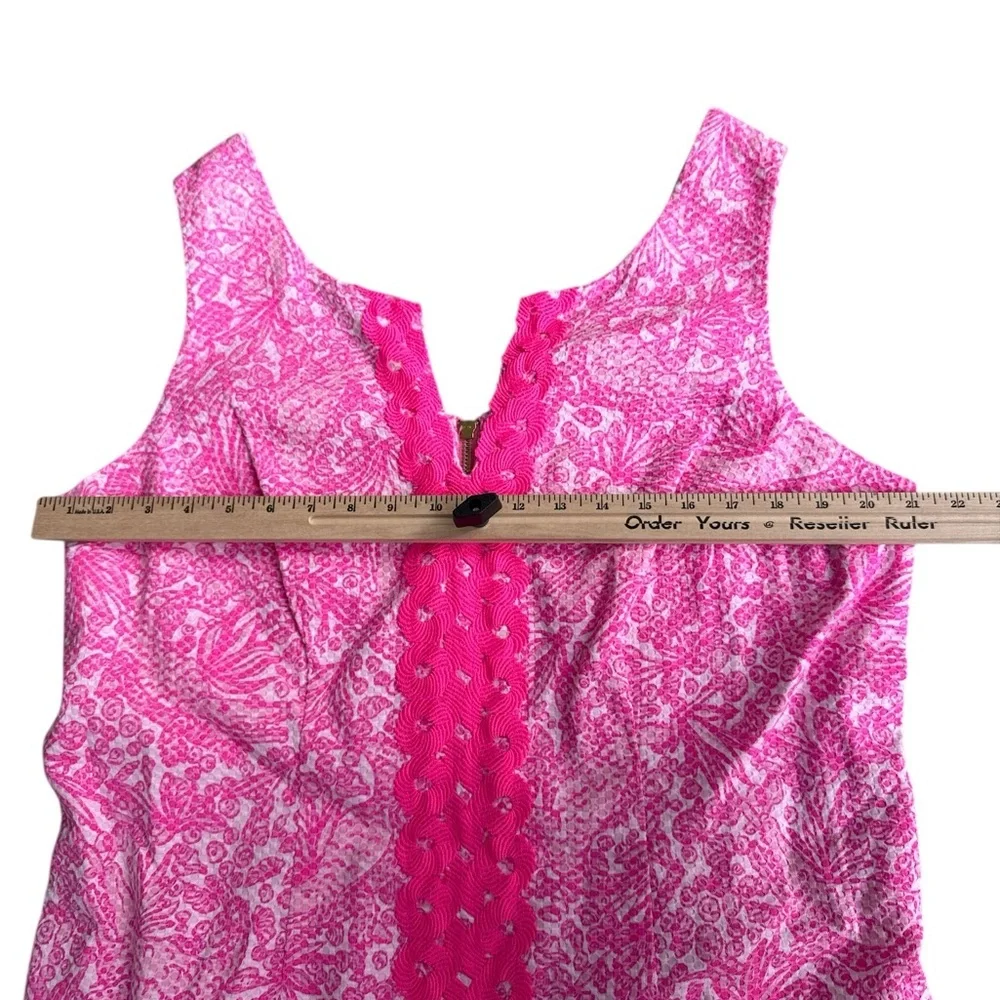 Lilly Pulitzer Pink & White Printed Sleeveless Shift Dress - Picture 7 of 9